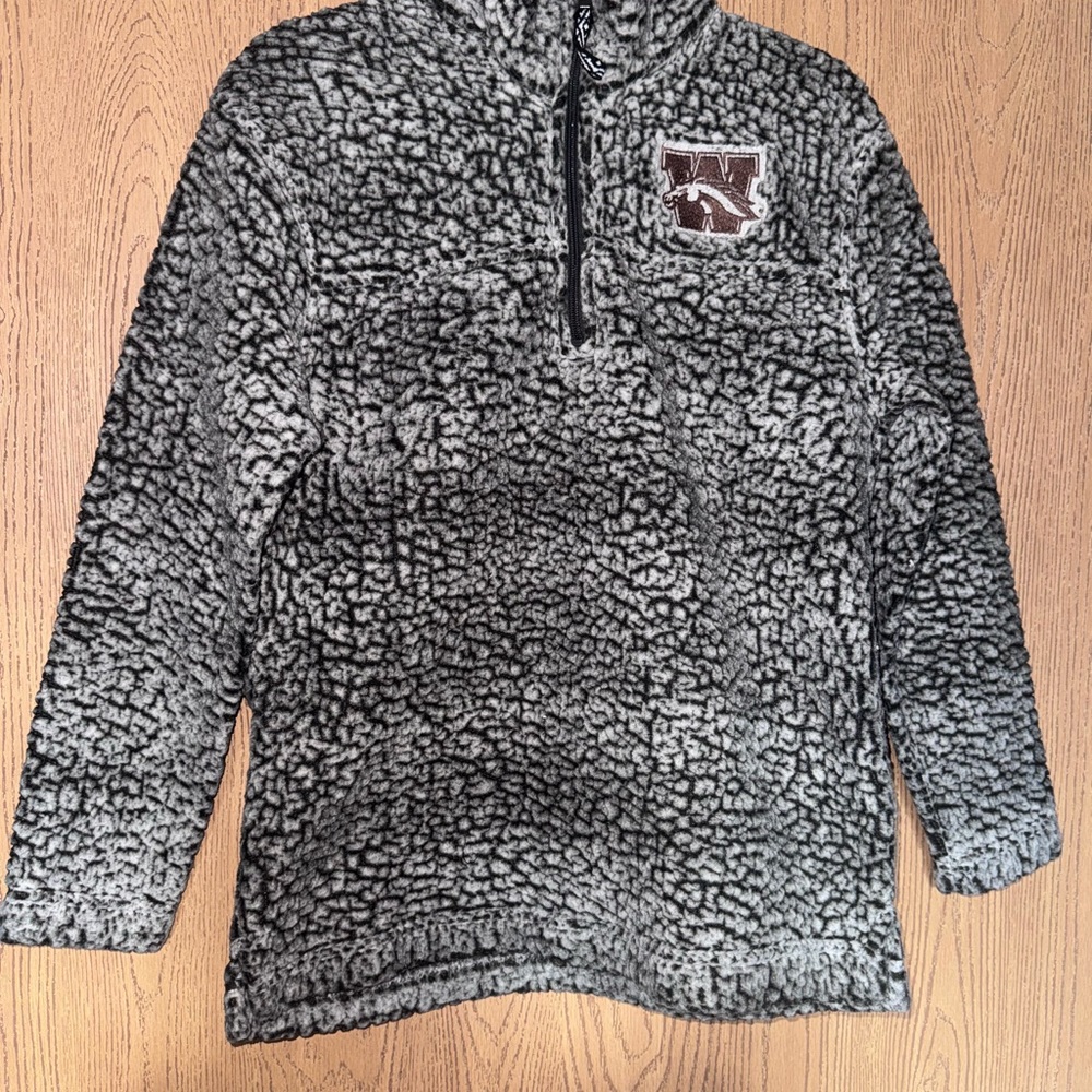 Gray WMU Sherpa Quarter-Zip Pullover